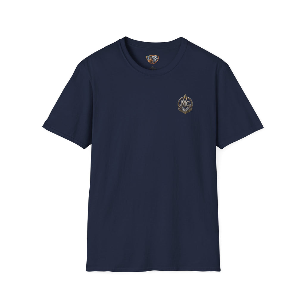 Minimal Nautical Compass T‑Shirt — Small Chest Anchor Emblem