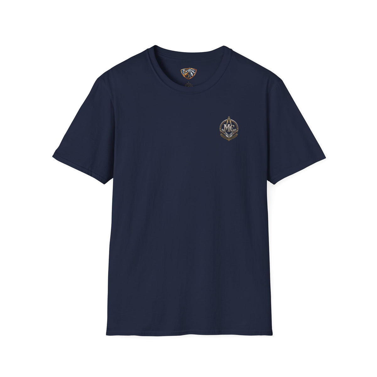 Minimal Nautical Compass T‑Shirt — Small Chest Anchor Emblem