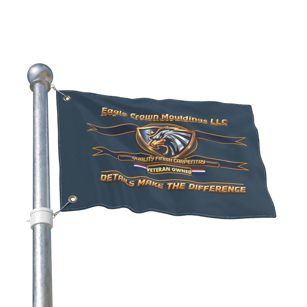 Eagle Crown Mouldings LLC Vinyl Business Flag – Double-Sided ‘Details Make the Difference’ (Veteran Owned)