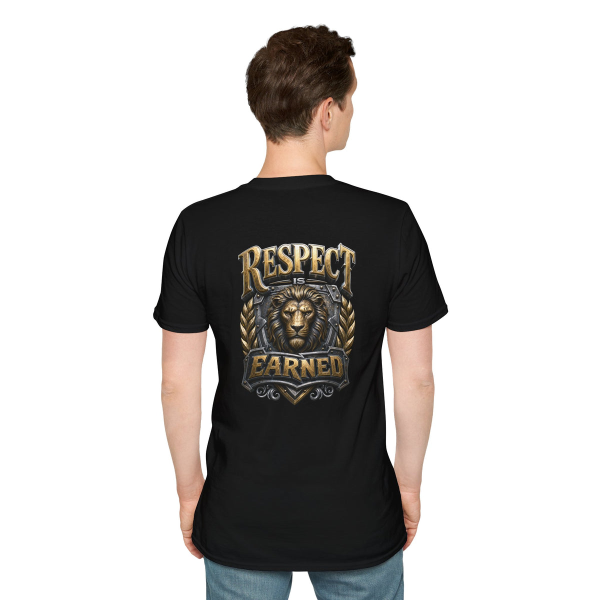 Respect Earned Badge T-Shirt — Vintage Shield Logo Tee