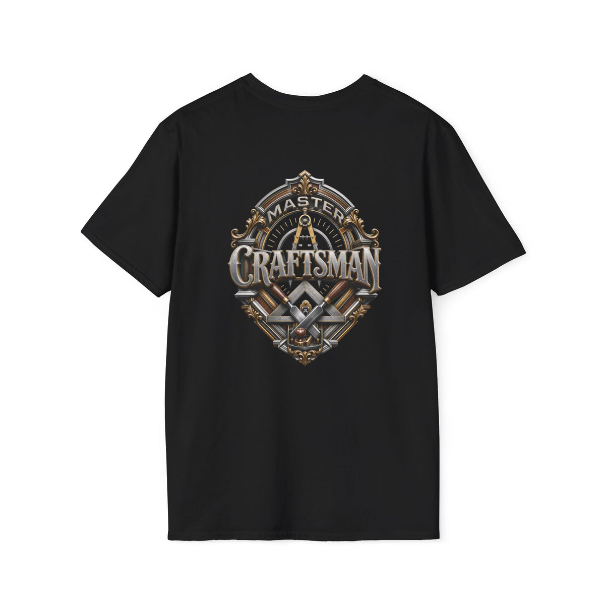 Minimal Nautical Compass T‑Shirt — Small Chest Anchor Emblem